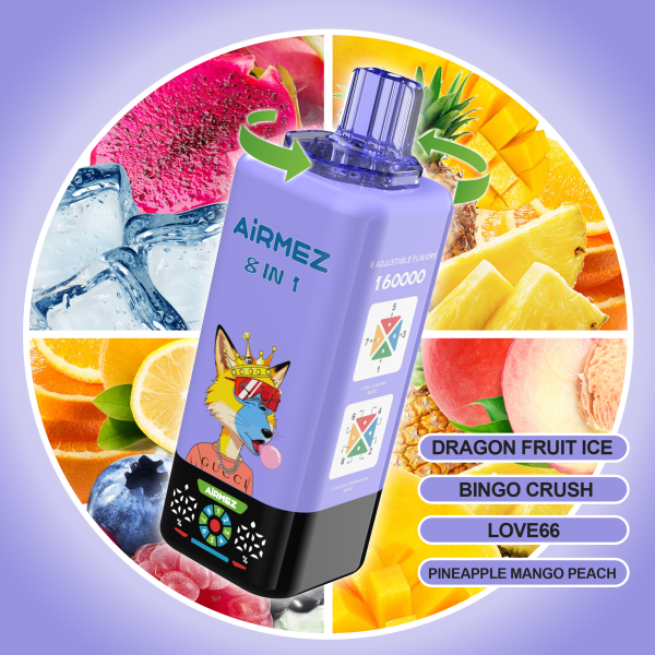 Airmez Fox 8in1 160K Flavors 10 Airmez Fox 8in1 160K Flavors 10