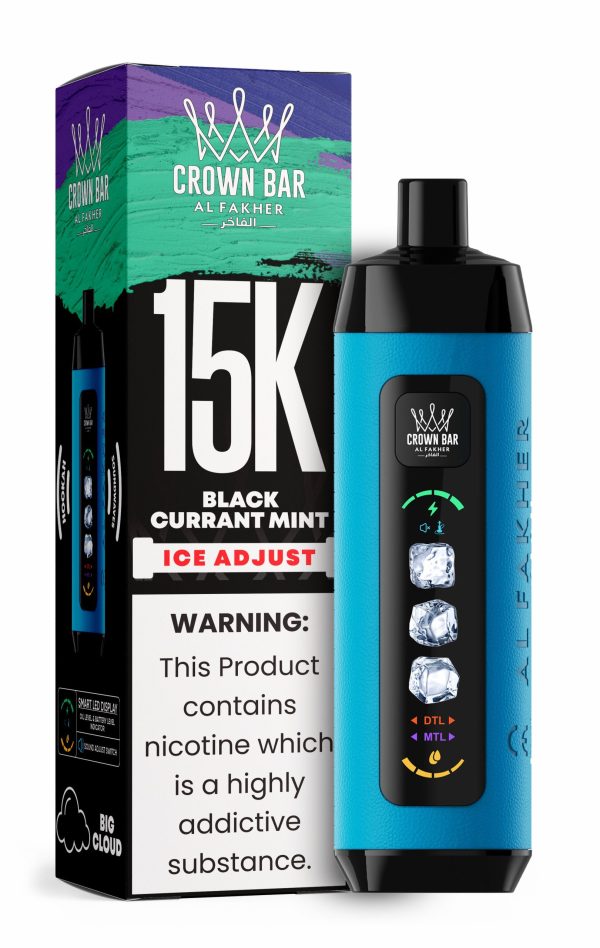 Al Fakher Crown Bar Ice Adjust 15K Puffs BLACKCURRANT MINT
