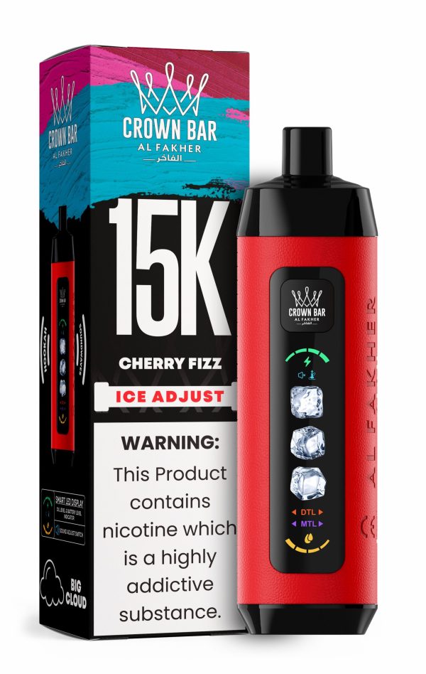 Al Fakher Crown Bar Ice Adjust 15K Puffs CHERRY FIZZ