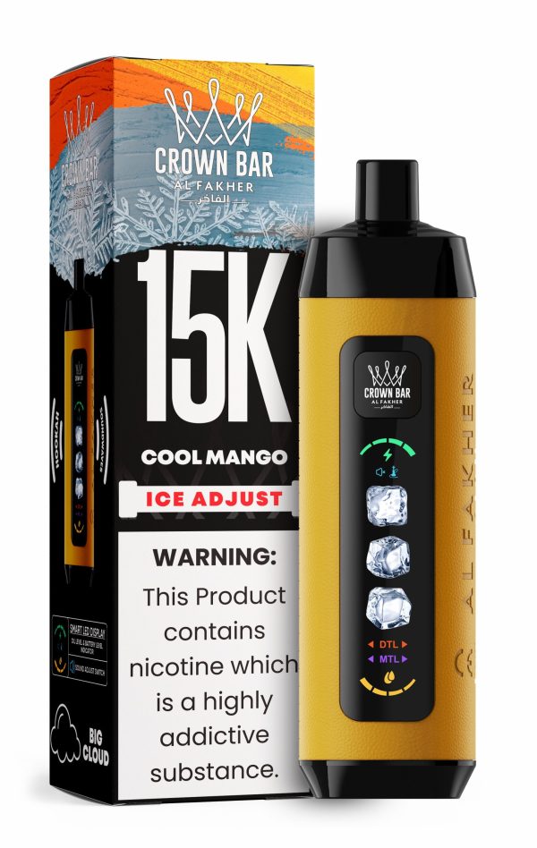 Al Fakher Crown Bar Ice Adjust 15K Puffs COOL MANGO