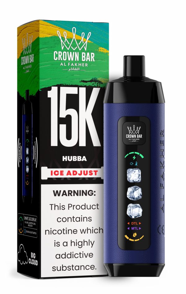 Al Fakher Crown Bar Ice Adjust 15K Puffs HUBBA