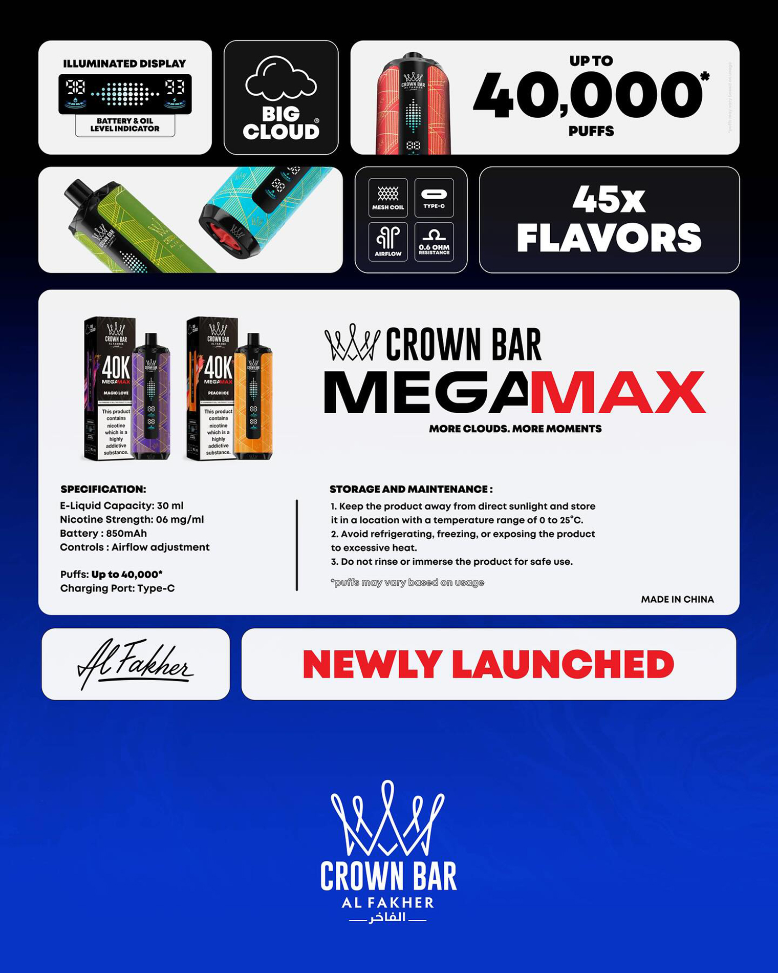 Al Fakher Mega Max 40K Puffs Disposable DTL Vape Al Fakher Mega Max 40K Puffs Disposable DTL Vape