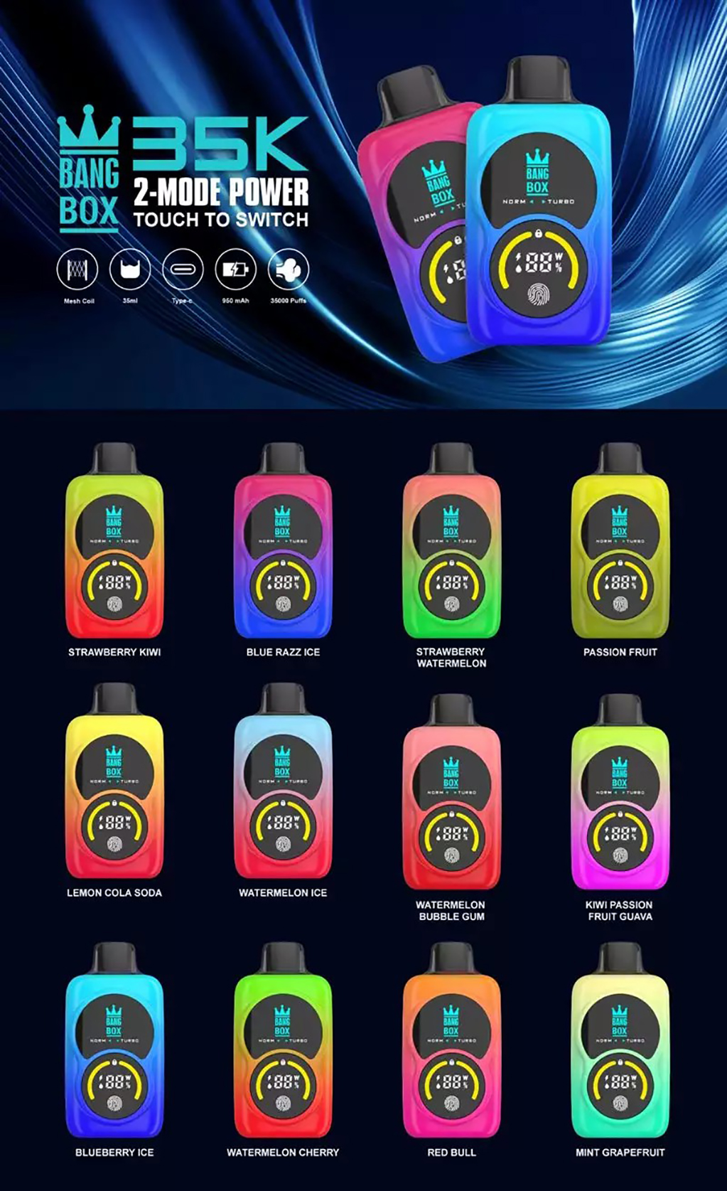 Bang Box 35K Puffs Flavors List