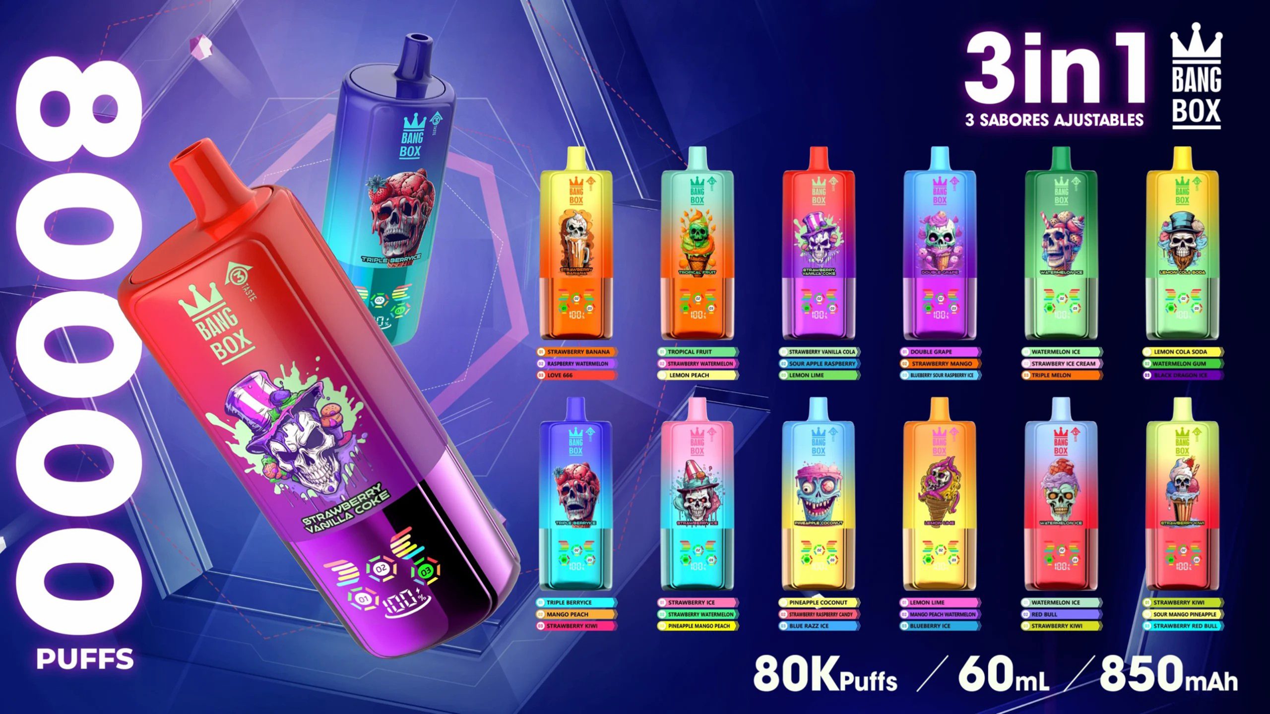 Bang Box 80K Puffs 3 in 1 Disposable Vape Poster Bang Box 80K Puffs 3 in 1 Disposable Vape Poster