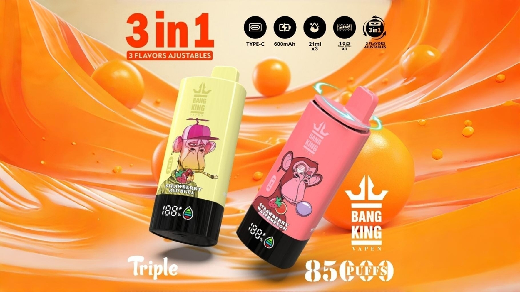 Bang King 85K Triple Flavors Vape