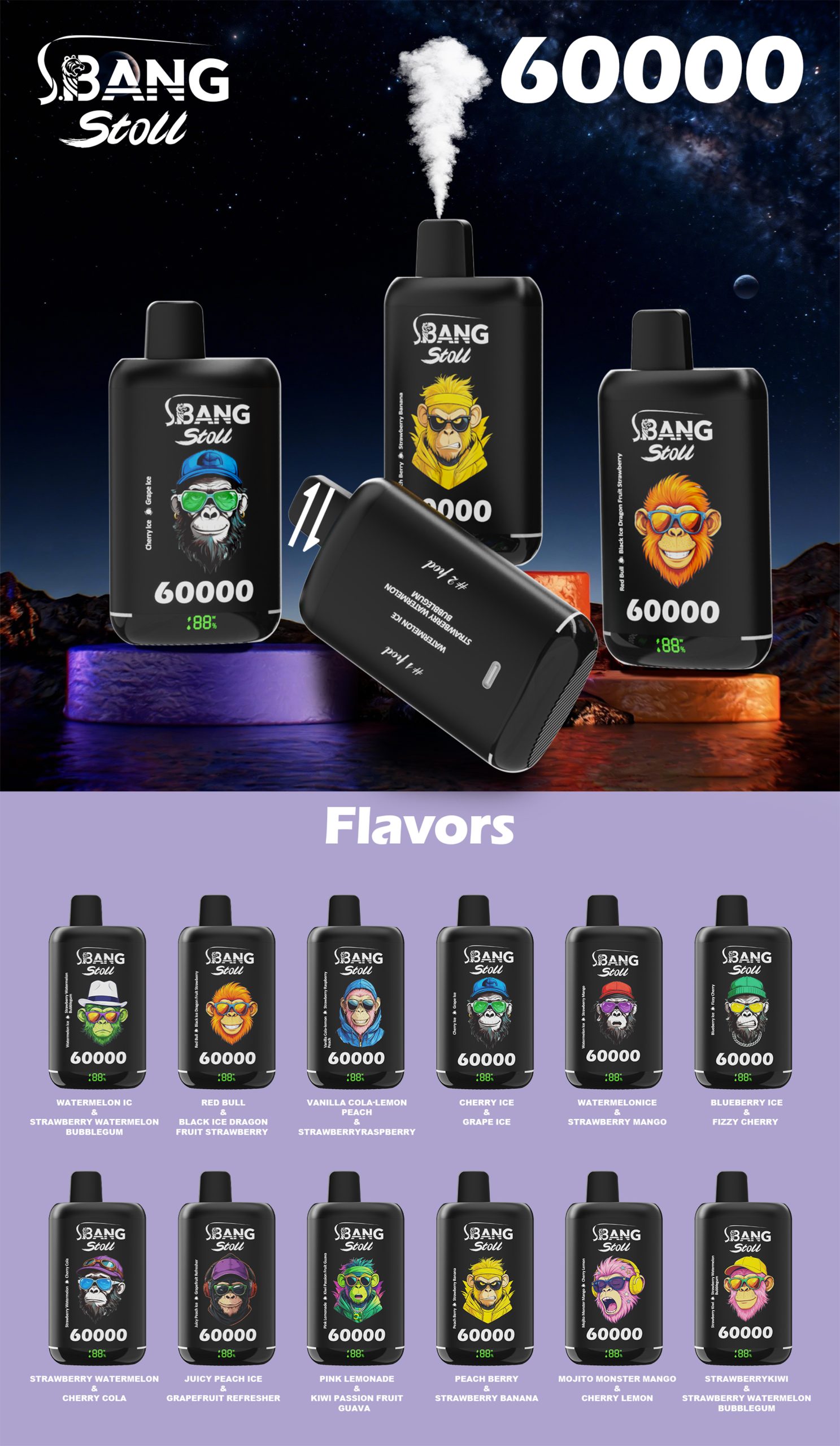 Bang Leader Stoll 60K Puffs Flavors List
