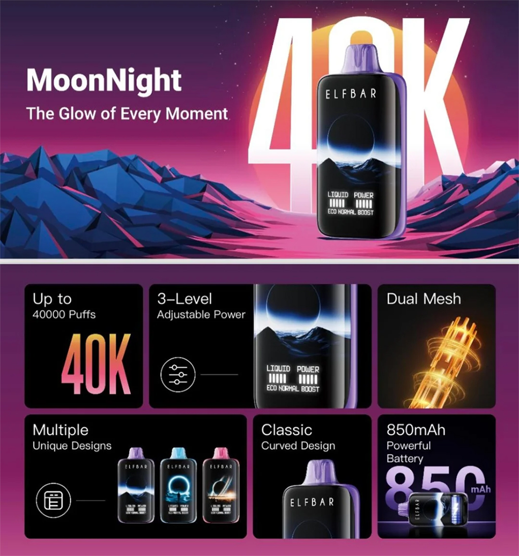 ELF BAR Moon Night 40000 Puffs Disposable Vape Poster