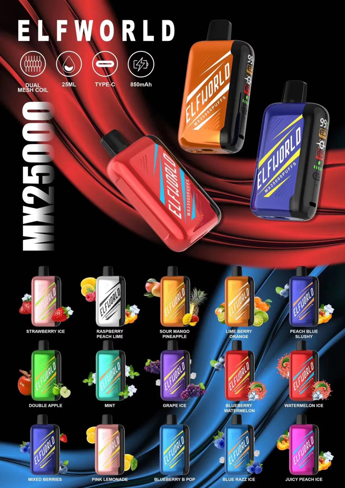 ELF WORLD 25000 Puffs Disposable Vape Wholesale