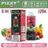 FIZZY Max III PRO 120000 Puffs Strawberry Raspberry & Mango Peach & BlueberryWatermelon