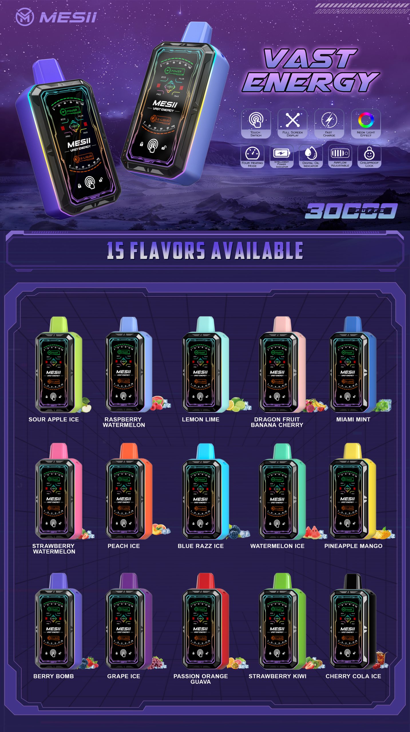 Mesii Vast Energy 30000 Puffs Vape Wholesale