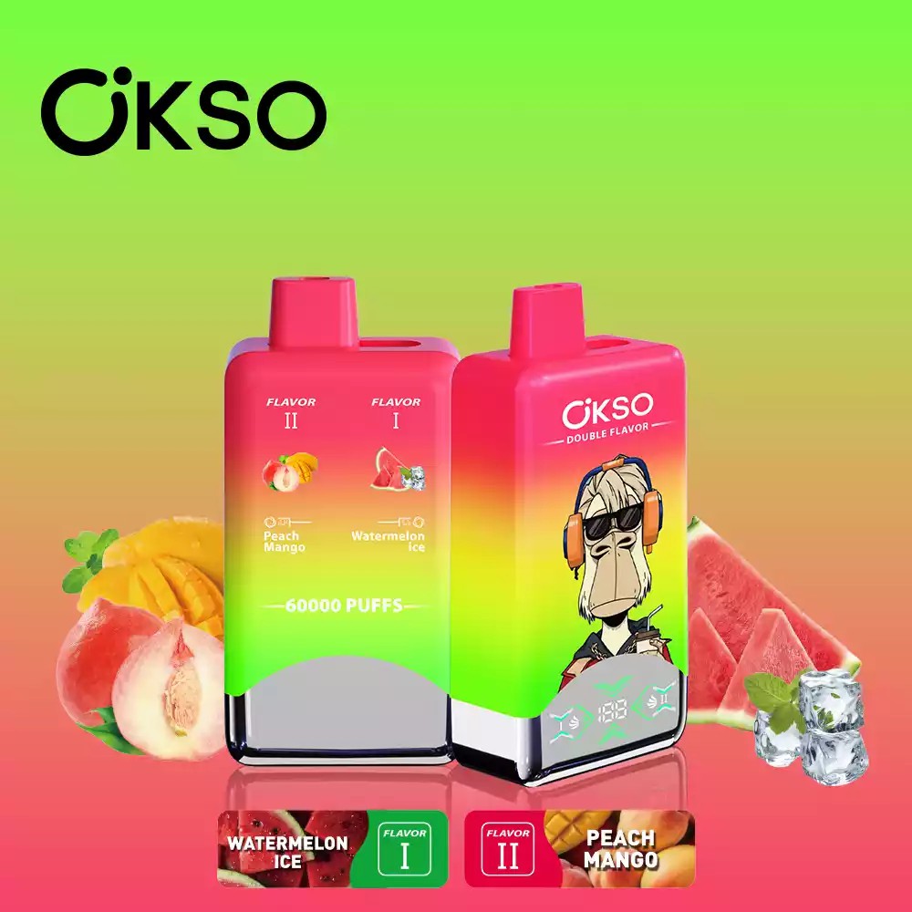 double flavor vape OKSO 60000 Puffs LED Screen Disposable What's New? Aroma:Arándanos RAZ CA6000 - Frozen