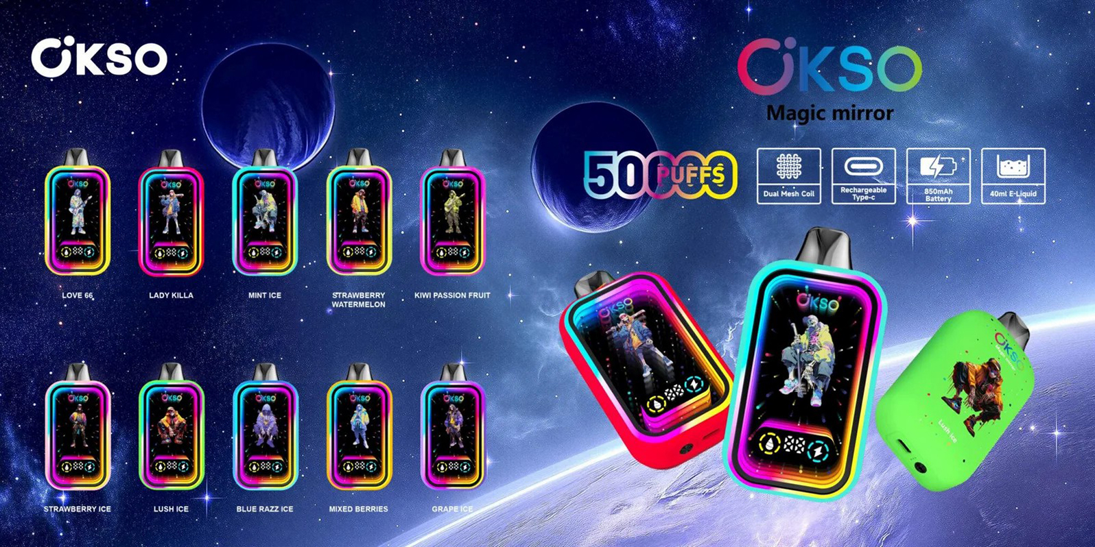 OKSO Magic Mirror 50K Puffs Poster