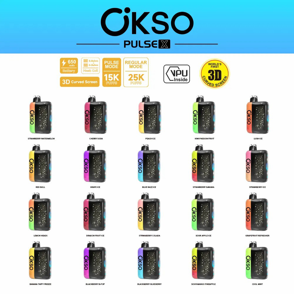 OKSO Pulse X 25000 Puffs Flavors List