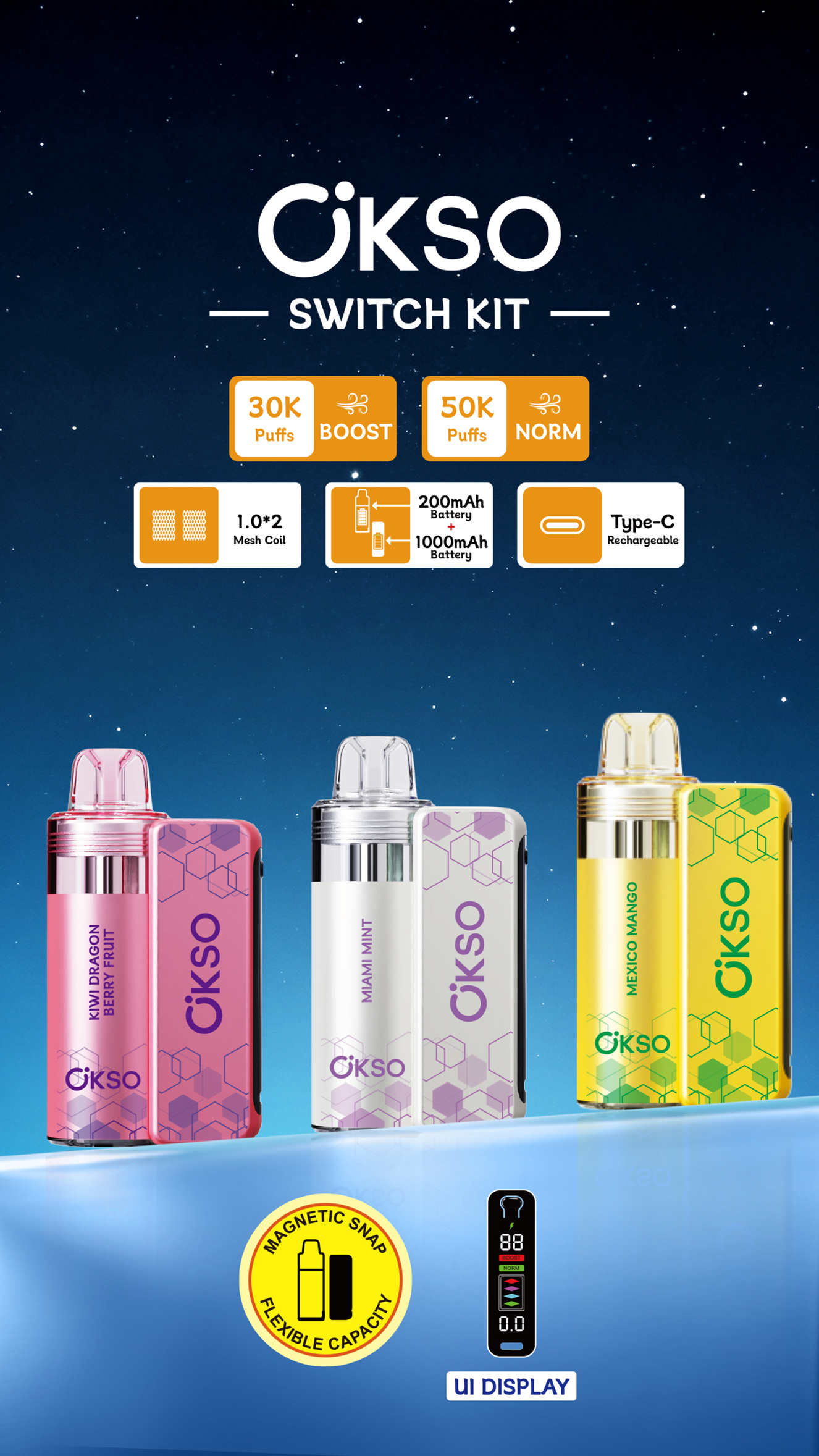 OKSO Switch Kit 50000 Puffs Disposable Vape Wholesale OKSO Switch Kit 50000 Puffs Disposable Vape Wholesale