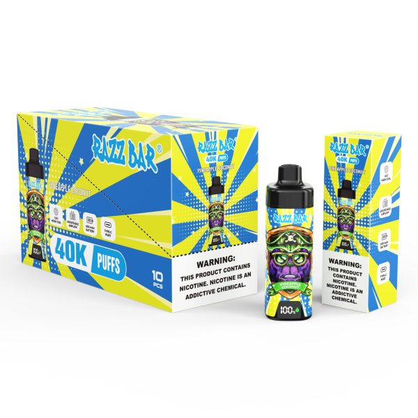 Razz Bar 40K Puffs With Screen PINEAPPLE COCONUT
