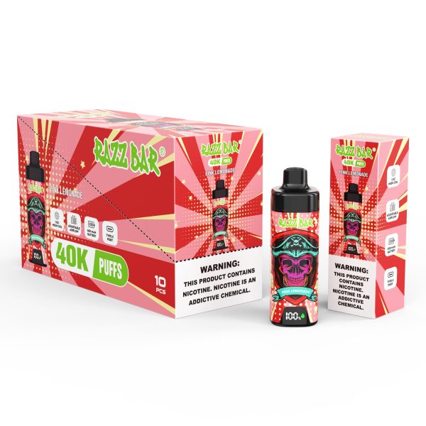 Razz Bar 40K Puffs With Screen PINK LEMONADE