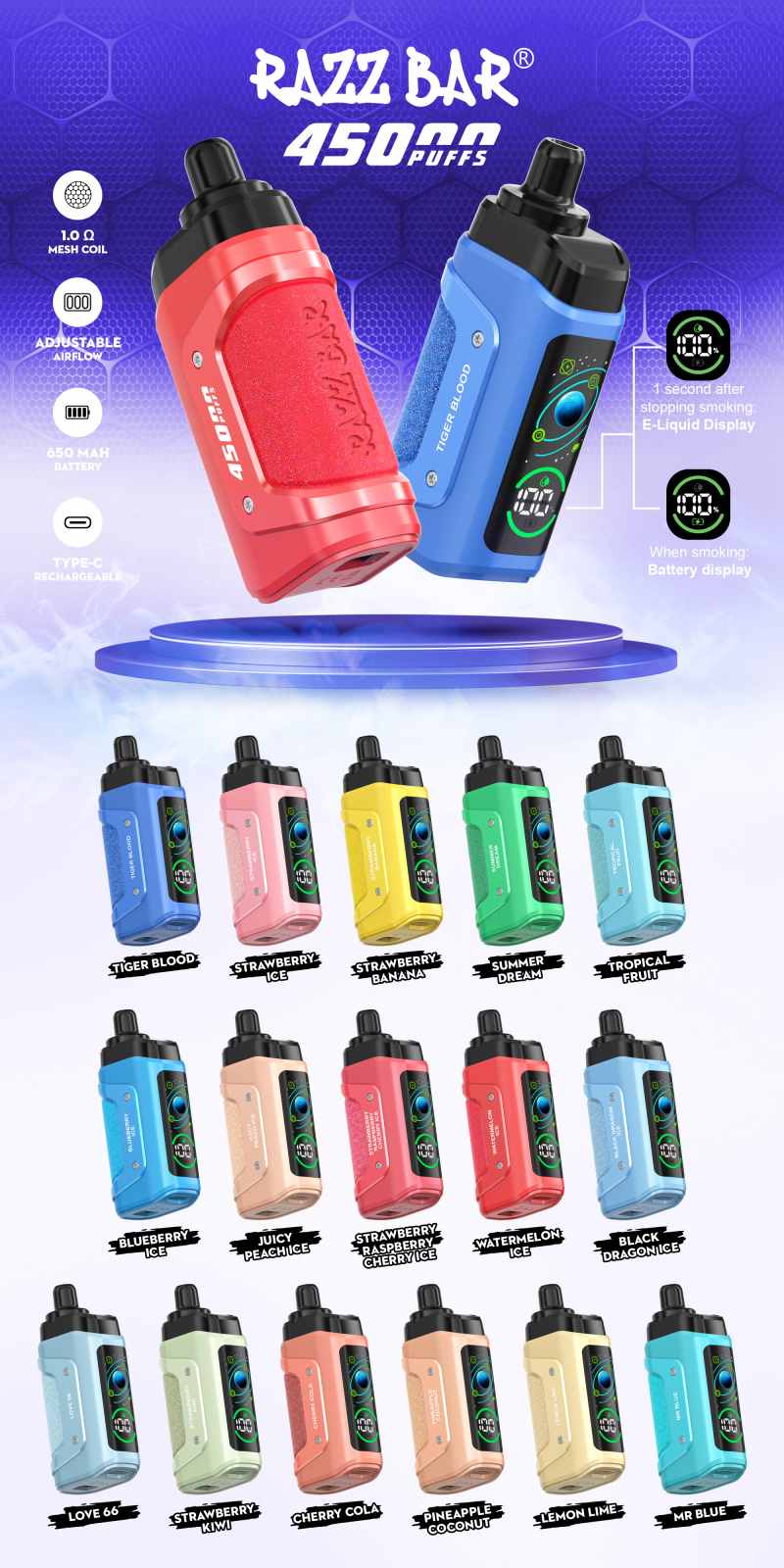 Razz Bar 45K Puffs Flavors List