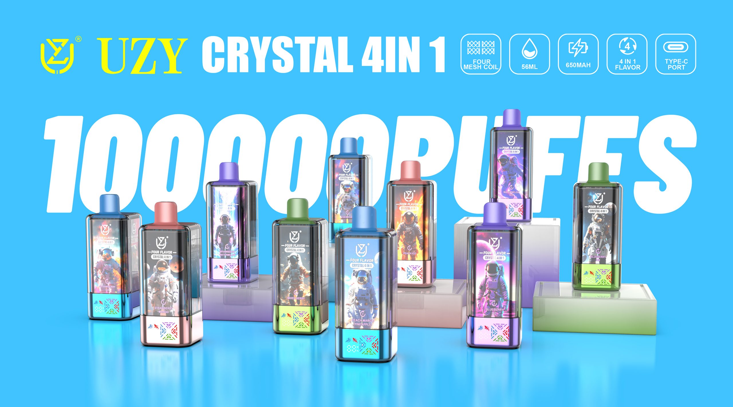 UZY Crystal 4 in 1 100K Puffs Poster UZY Crystal 4 in 1 100K Puffs Poster