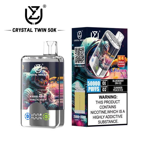 UZY Crystal Twin 50K Puffs Blueberry On Ice&Summer Peach Ice UZY Crystal Twin 50K Puffs Blueberry On Ice&Summer Peach Ice