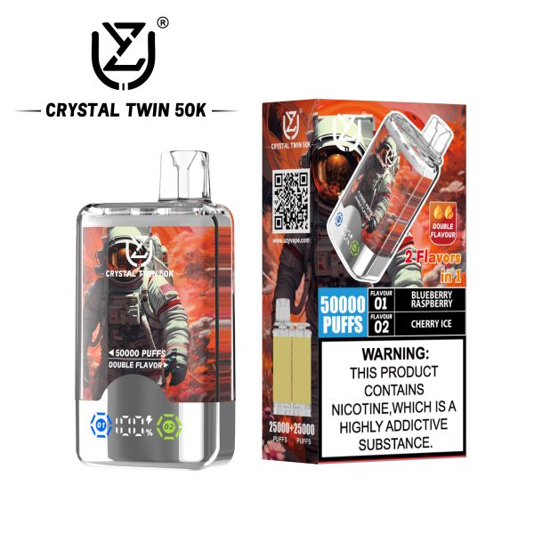 UZY Crystal Twin 50K Puffs Blueberry Raspberry&Cherry Ice UZY Crystal Twin 50K Puffs Blueberry Raspberry&Cherry Ice