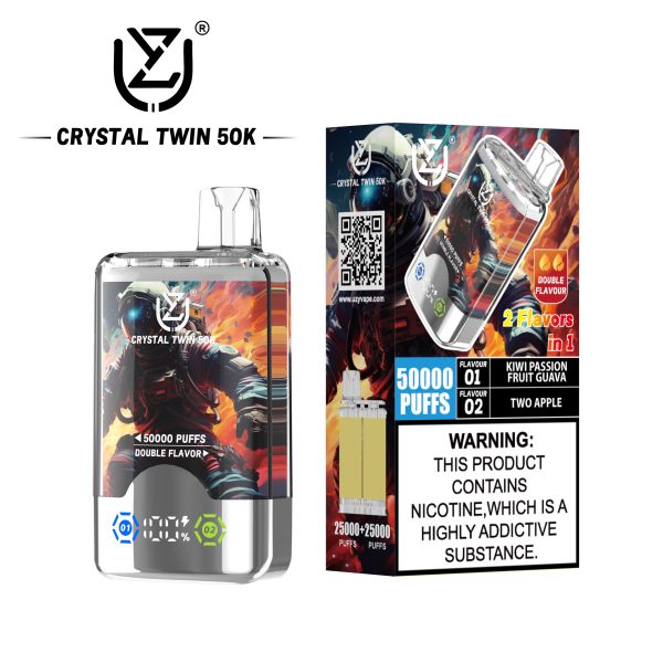 UZY Crystal Twin 50K Puffs Kiwi Passion Fruit Guava&Two Apple UZY Crystal Twin 50K Puffs Kiwi Passion Fruit Guava&Two Apple