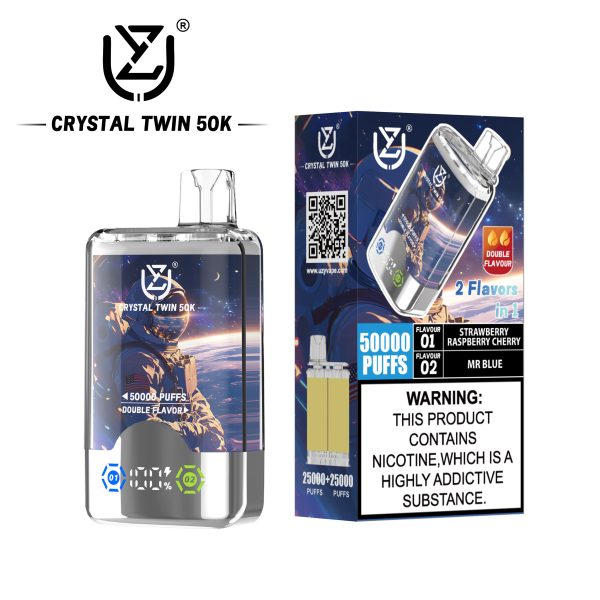 UZY Crystal Twin 50K Puffs Strawberry Raspberry Cherry&Mr Blue UZY Crystal Twin 50K Puffs Strawberry Raspberry Cherry&Mr Blue