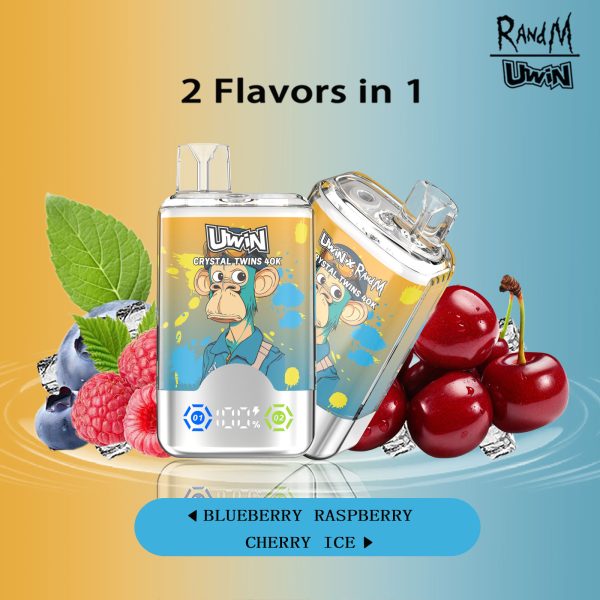 Uwin RandM Twins Crystal 40000 Puffs Blueberry RaspberryCherry Ice Uwin RandM Twins Crystal 40000 Puffs Blueberry RaspberryCherry Ice
