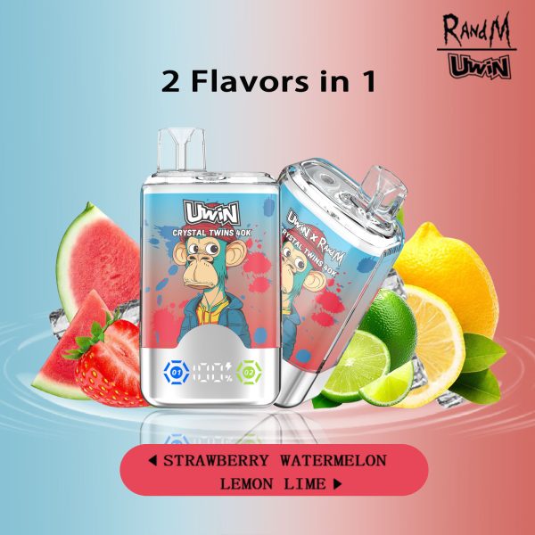 Uwin RandM Twins Crystal 40000 Puffs Strawberry WatermelonLemon Lime Uwin RandM Twins Crystal 40000 Puffs Strawberry WatermelonLemon Lime
