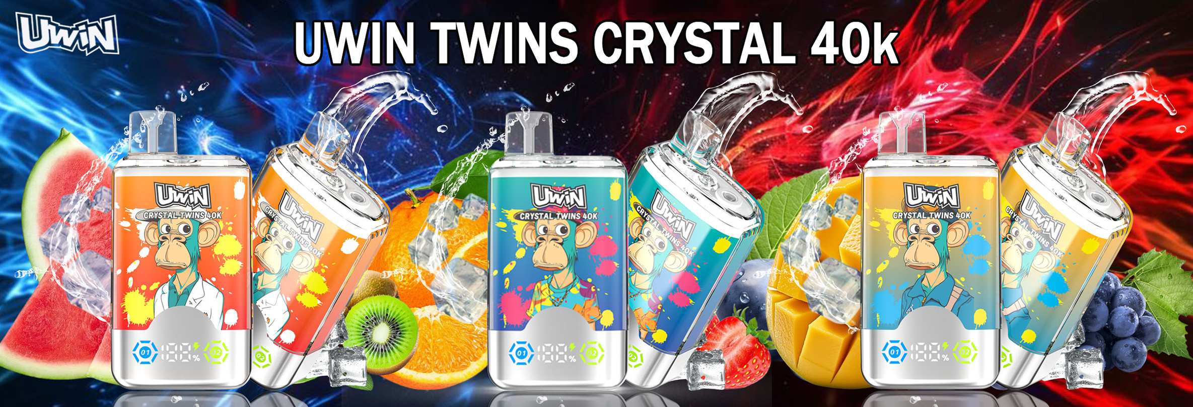 Uwin TwinsCrystal 40000 Puffs 40k Double Flavor Disposable Vape