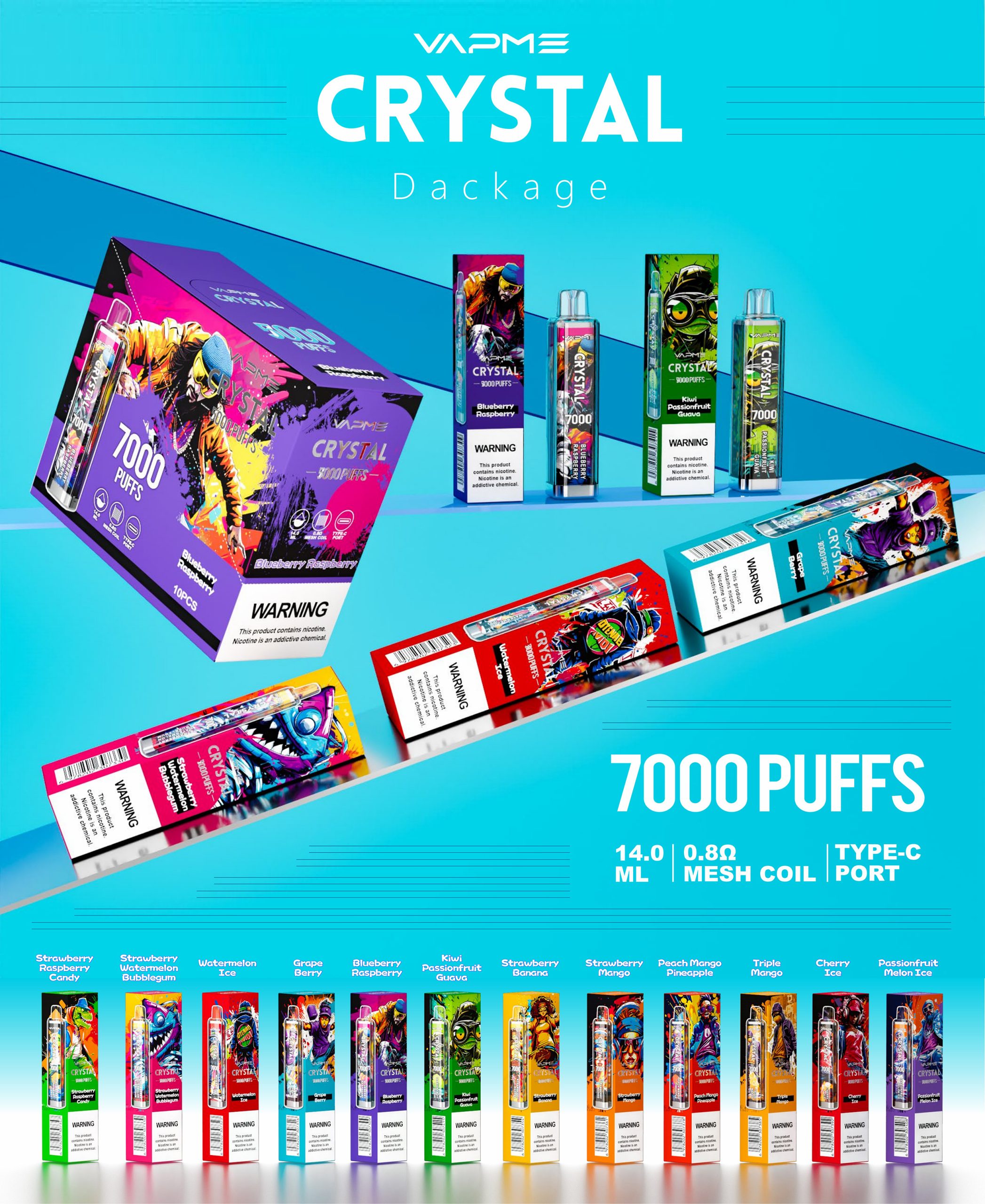 Vapme Crystal 7000 Puffs disposable vape wholesale Vapme Crystal 7000 Puffs disposable vape wholesale