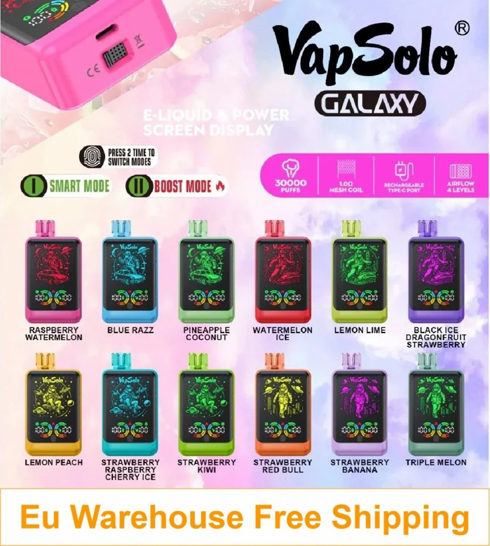 Vapsolo Galaxy 30000 Puffs Vape Pen Flavors List