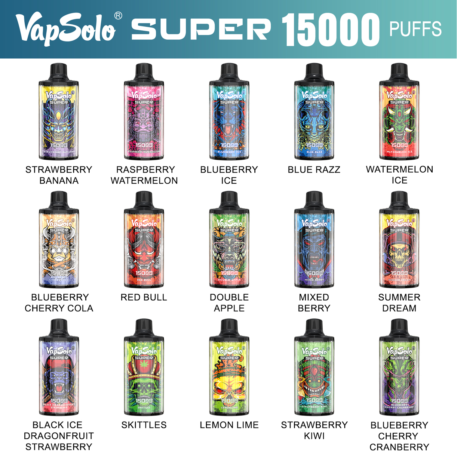 Vapsolo Super 15000 Puffs Disposable Vape Flavors List