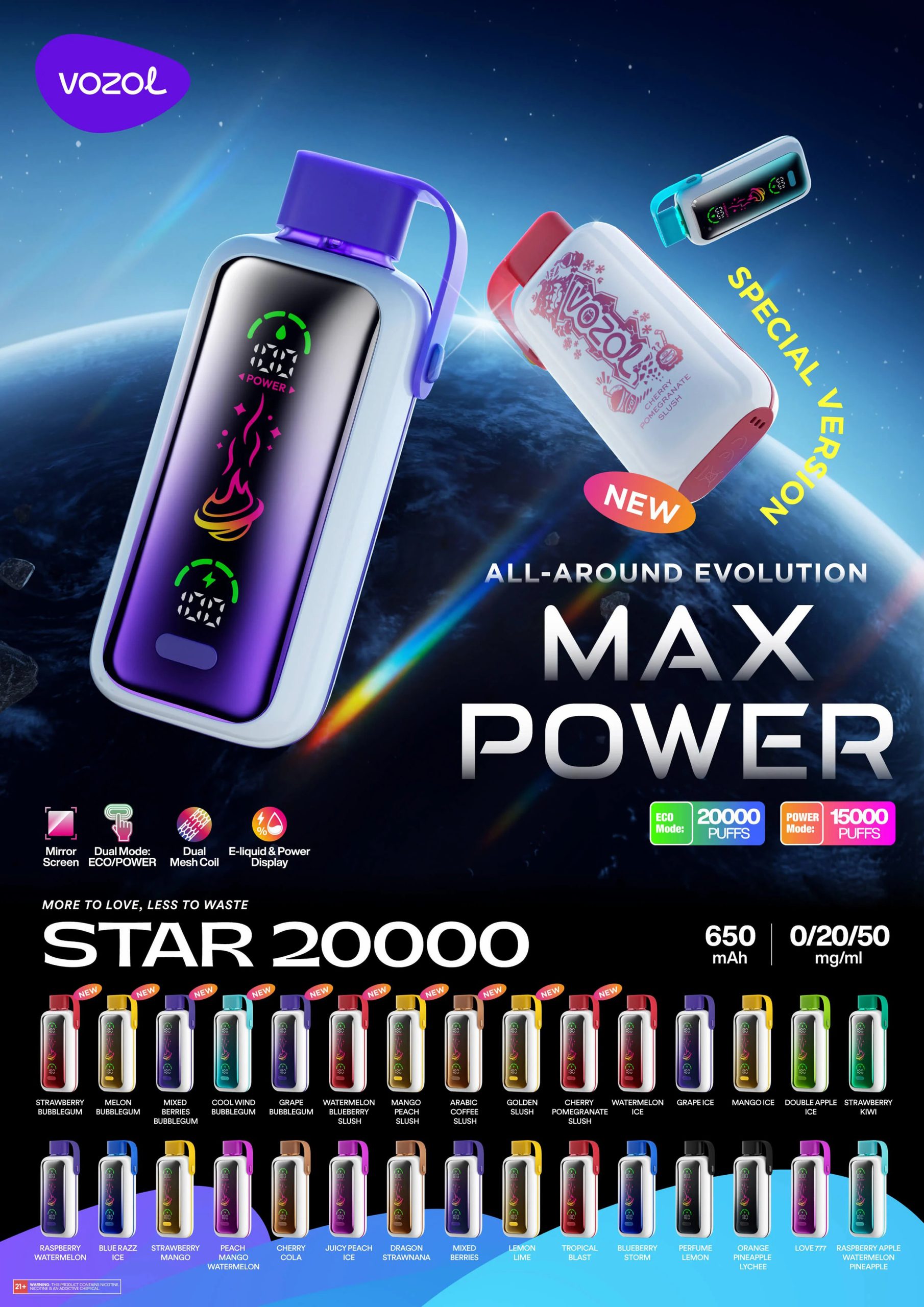 Vozol Star 20K Puffs Flavors List