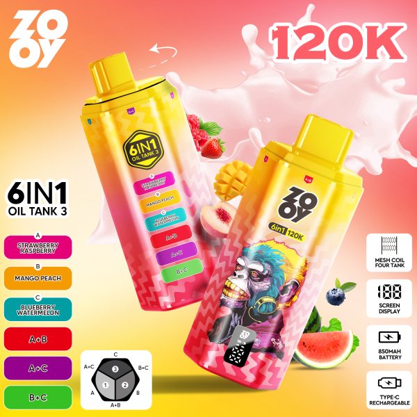 ZOOY VAPE 120K 6 IN 1 Flavors 01 ZOOY VAPE 120K 6 IN 1 Flavors 01