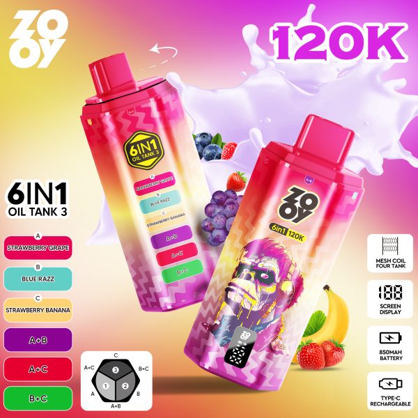 ZOOY VAPE 120K 6 IN 1 Flavors 03 ZOOY VAPE 120K 6 IN 1 Flavors 03