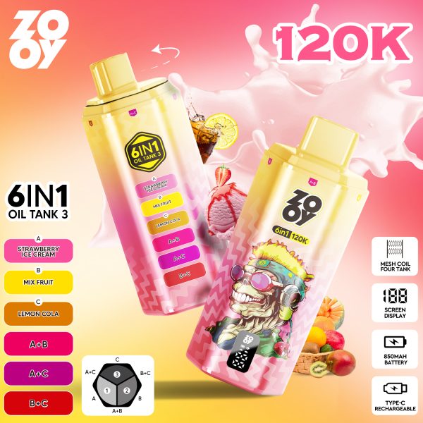 ZOOY VAPE 120K 6 IN 1 Flavors 05 ZOOY VAPE 120K 6 IN 1 Flavors 05