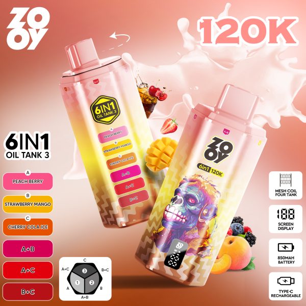 ZOOY VAPE 120K 6 IN 1 Flavors 06 ZOOY VAPE 120K 6 IN 1 Flavors 06