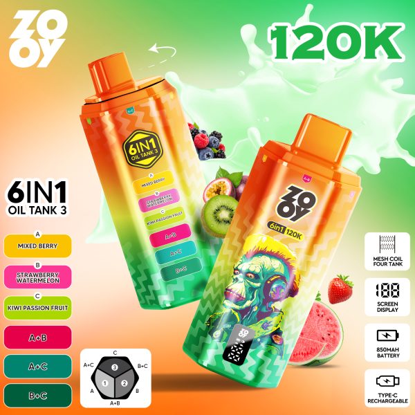 ZOOY VAPE 120K 6 IN 1 Flavors 07 ZOOY VAPE 120K 6 IN 1 Flavors 07
