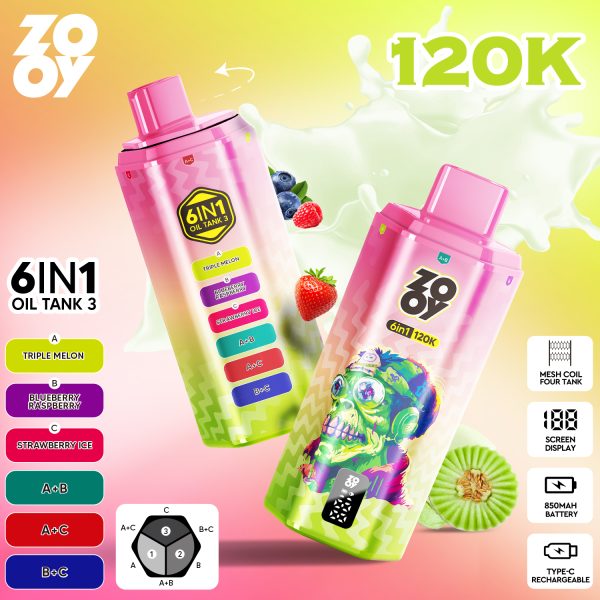 ZOOY VAPE 120K 6 IN 1 Flavors 09 ZOOY VAPE 120K 6 IN 1 Flavors 09