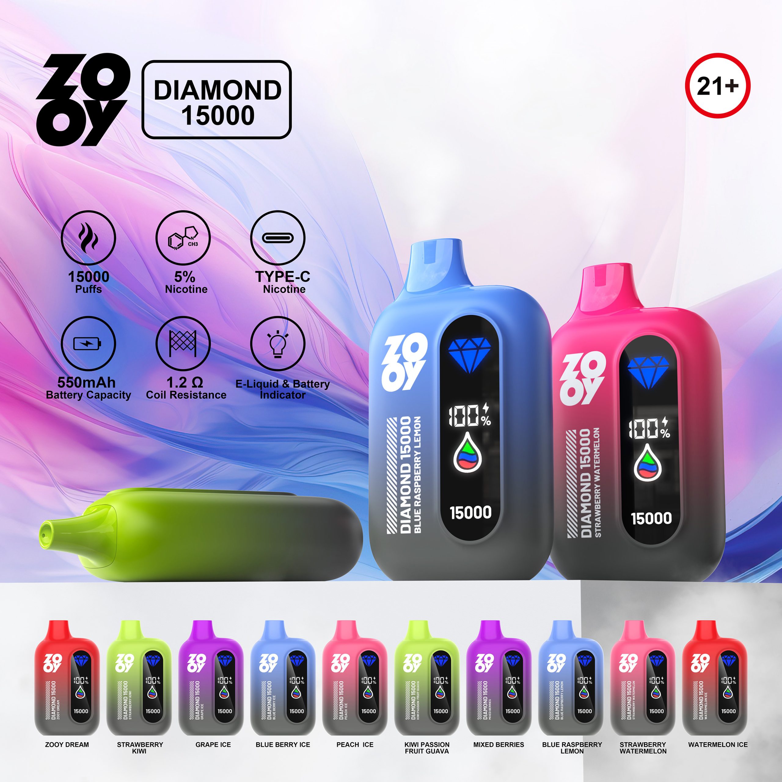 Zooy Diamond 15000 Puffs Disposable Vape
