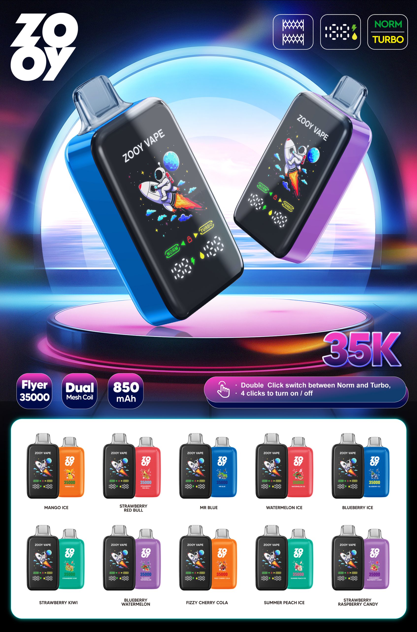 Zooy Flyer 35000 Puffs Disposable Vape EU Warehouse