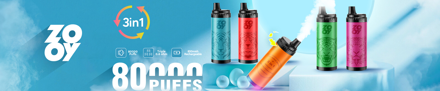 Zooy King Triple 80K Puffs Disposable Vape Poster