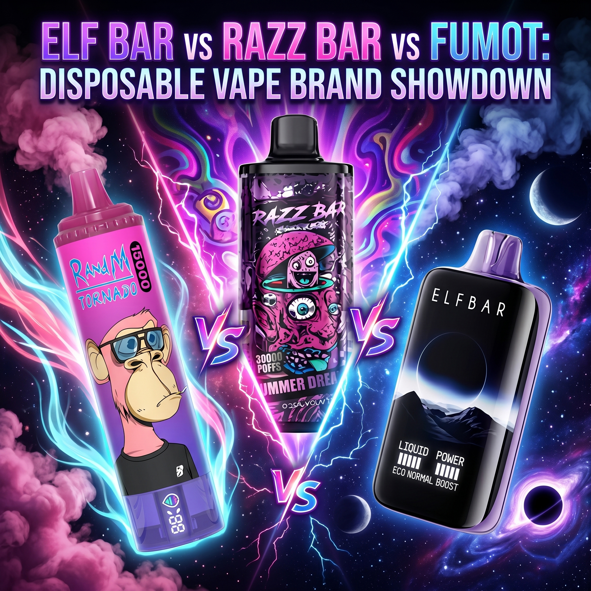 Elf Bar vs Razz Bar vs Fumot Disposable Vape Brand Showdown