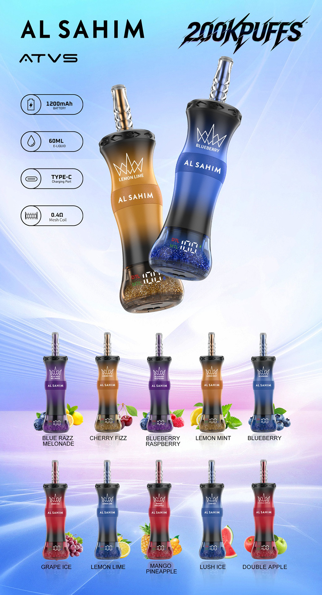 ATVS AL SAHIM 200000 Puffs Vape Flavor List