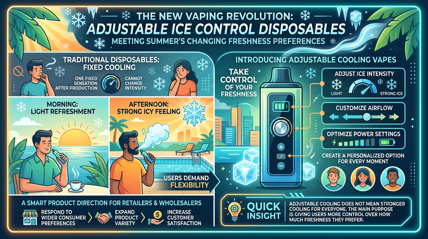Adjustable Ice Disposable Vape Summer Vaping Preferences