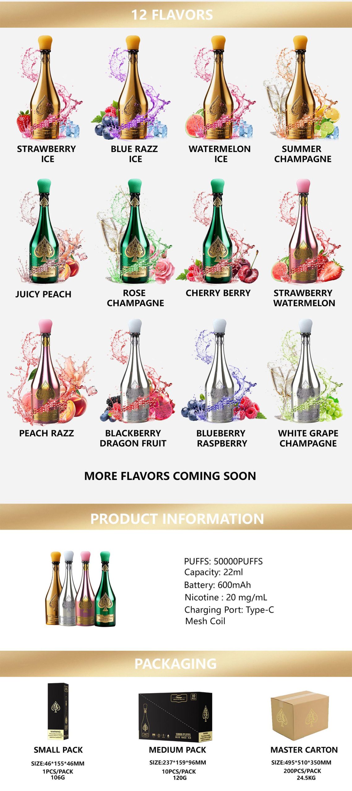 Armand de Brignac Champagne Vape 50000 Puffs Disposable Vape Poster