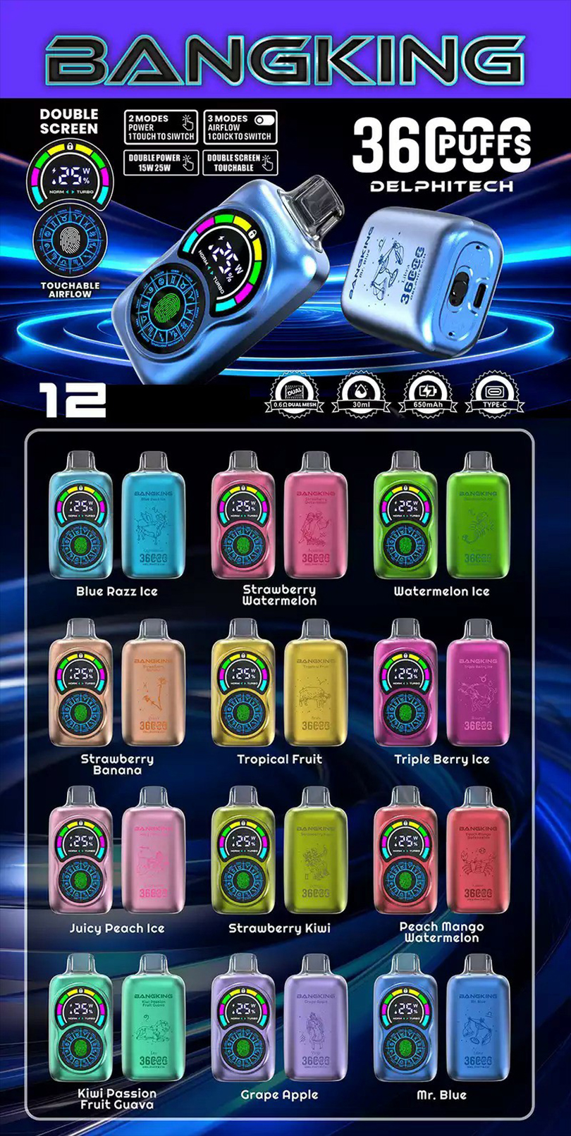 Bang King 36000 Puffs Disposable Vape Flavor List Post