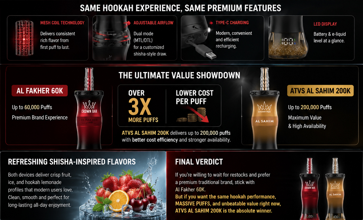 Comparison of the performance of two shisha