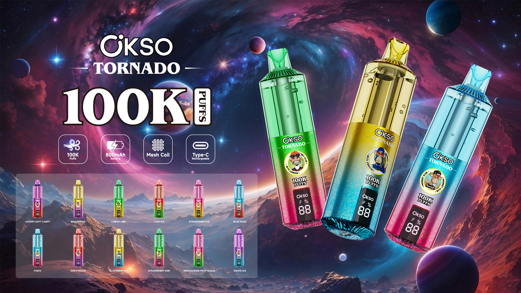 OKSO Tornado 100K Puffs Disposable Vape Wholesale