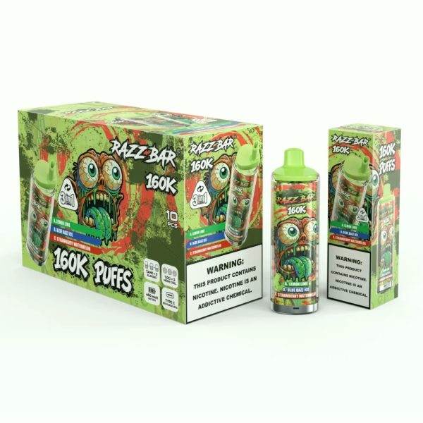 Razz Bar 160K Lemon Lime & Blue Razz Ice & Strawberry Watermelon Razz Bar 160K Lemon Lime & Blue Razz Ice & Strawberry Watermelon